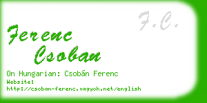 ferenc csoban business card