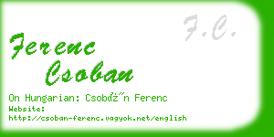 ferenc csoban business card